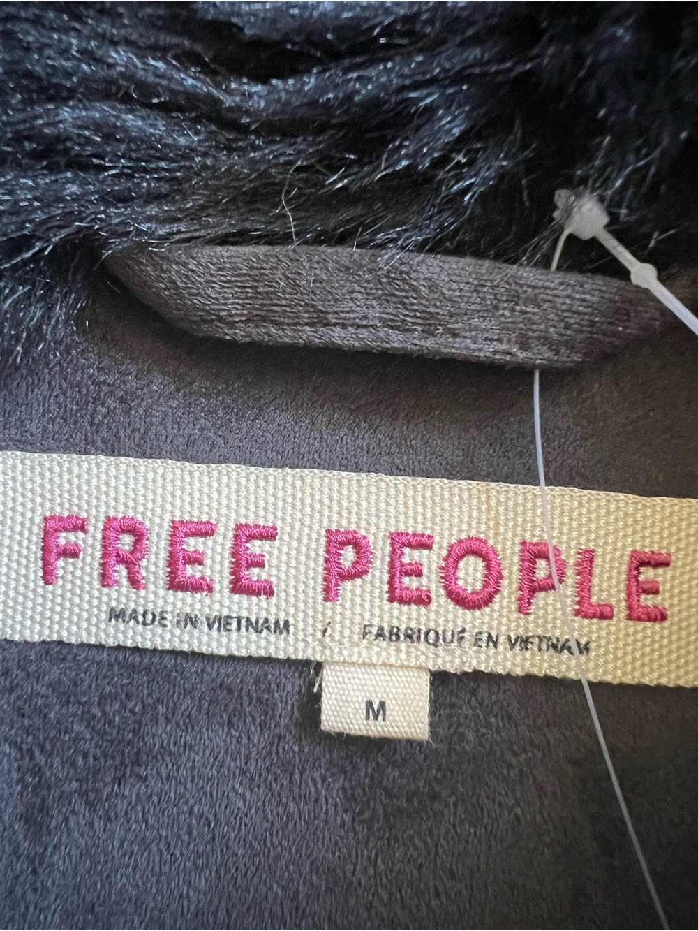 FREE PEOPLE Black Faux Fur Coat size MEDIUM NEW with tags NWT - Picture 8 of 13